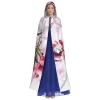 Dwrepo Cherry Blossom Watercolor Halloween Hooded Cloak Full Length Adult Vampire Witch Cape for Halloween Cosplay Costumes view 2