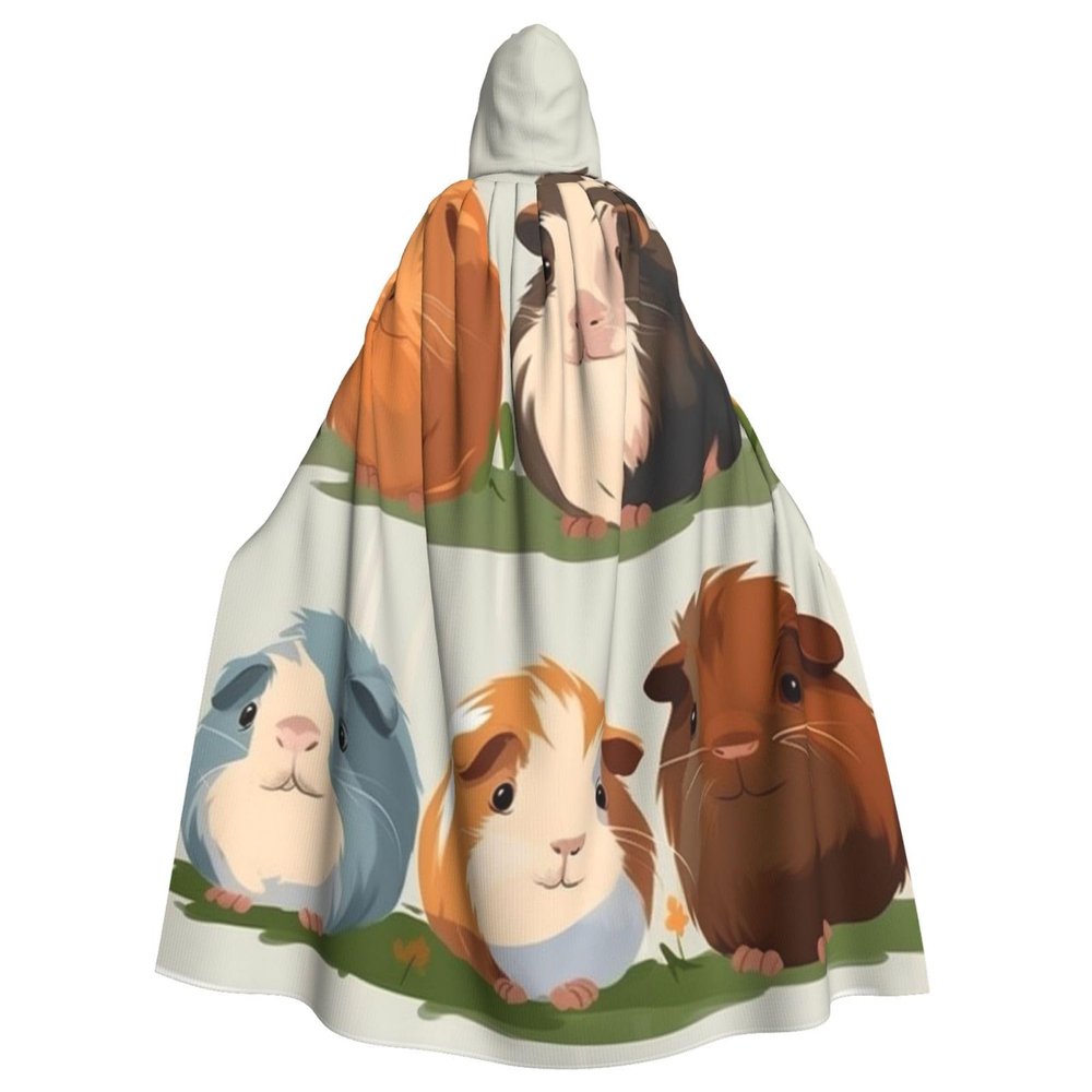 Dwrepo Animal Illustration Halloween Hooded Cloak Full Length Adult Vampire Witch Cape for Halloween Cosplay Costumes