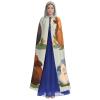 Dwrepo Animal Illustration Halloween Hooded Cloak Full Length Adult Vampire Witch Cape for Halloween Cosplay Costumes view 2