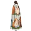 Dwrepo Animal Illustration Halloween Hooded Cloak Full Length Adult Vampire Witch Cape for Halloween Cosplay Costumes view 4