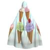 Dwrepo Ice Cream Cones Halloween Hooded Cloak Full Length Adult Vampire Witch Cape for Halloween Cosplay Costumes view 1