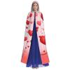 Dwrepo Red Hearts Halloween Hooded Cloak Full Length Adult Vampire Witch Cape for Halloween Cosplay Costumes view 2