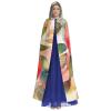 Colorful Peach Watercolor Design Halloween Hooded Cloak Full Length Adult Vampire Witch Cape for Halloween Cosplay Costumes view 2