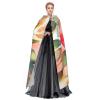 Colorful Peach Watercolor Design Halloween Hooded Cloak Full Length Adult Vampire Witch Cape for Halloween Cosplay Costumes view 3