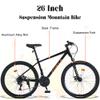 Mountain Bike 26 inch 24 Speed Dual Disc Brake MTB Front Suspension Fork Mountain Bicycle for Adult Men Women Outdoor Cycling Black view 4
