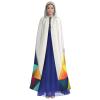 Dwrepo Colorful Triangle Halloween Hooded Cloak Full Length Adult Vampire Witch Cape for Halloween Cosplay Costumes view 2
