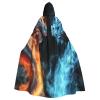 Dwrepo Ice and Fire Dragons Halloween Hooded Cloak Full Length Adult Vampire Witch Cape for Halloween Cosplay Costumes view 1