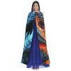 Dwrepo Ice and Fire Dragons Halloween Hooded Cloak Full Length Adult Vampire Witch Cape for Halloween Cosplay Costumes view 2