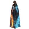 Dwrepo Ice and Fire Dragons Halloween Hooded Cloak Full Length Adult Vampire Witch Cape for Halloween Cosplay Costumes view 4