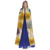 Dwrepo Flowers Halloween Hooded Cloak Full Length Adult Vampire Witch Cape for Halloween Cosplay Costumes view 2