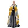 Dwrepo Flowers Halloween Hooded Cloak Full Length Adult Vampire Witch Cape for Halloween Cosplay Costumes view 3