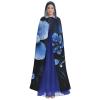 Dwrepo Blue Flower Halloween Hooded Cloak Full Length Adult Vampire Witch Cape for Halloween Cosplay Costumes view 2