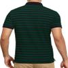 AbbyHold Mens Polo Shirts Short Sleeve Striped Cotton Collar Fitted Pique Work Golf Shirts for Men (S, Green) view 2