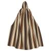Dwrepo Brown Stripe Halloween Hooded Cloak Full Length Adult Vampire Witch Cape for Halloween Cosplay Costumes view 1