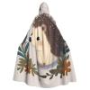 Dwrepo Cute Little Hedgehog Halloween Hooded Cloak Full Length Adult Vampire Witch Cape for Halloween Cosplay Costumes view 1
