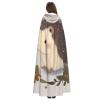 Dwrepo Cute Little Hedgehog Halloween Hooded Cloak Full Length Adult Vampire Witch Cape for Halloween Cosplay Costumes view 4