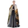Dwrepo Cool Leopard Halloween Hooded Cloak Full Length Adult Vampire Witch Cape for Halloween Cosplay Costumes view 3