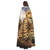 Dwrepo Cool Leopard Halloween Hooded Cloak Full Length Adult Vampire Witch Cape for Halloween Cosplay Costumes view 4