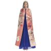Dwrepo Red carp and cherry blossom Halloween Hooded Cloak Full Length Adult Vampire Witch Cape for Halloween Cosplay Costumes view 2