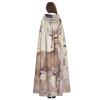 Dwrepo Deer Birds with Flowers Halloween Hooded Cloak Full Length Adult Vampire Witch Cape for Halloween Cosplay Costumes view 4