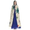 Dwrepo Atomic Stars Retro Pattern Halloween Hooded Cloak Full Length Adult Vampire Witch Cape for Halloween Cosplay Costumes view 2