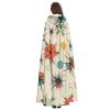 Dwrepo Atomic Stars Retro Pattern Halloween Hooded Cloak Full Length Adult Vampire Witch Cape for Halloween Cosplay Costumes view 4