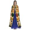 Dwrepo Bohemia Style Traditional African Pattern Halloween Hooded Cloak Full Length Adult Vampire Witch Cape for Halloween Cosplay Costumes view 2