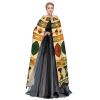 Dwrepo Bohemia Style Traditional African Pattern Halloween Hooded Cloak Full Length Adult Vampire Witch Cape for Halloween Cosplay Costumes view 3