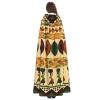 Dwrepo Bohemia Style Traditional African Pattern Halloween Hooded Cloak Full Length Adult Vampire Witch Cape for Halloween Cosplay Costumes view 4