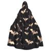 Dwrepo Halloween Flying Bats Halloween Hooded Cloak Full Length Adult Vampire Witch Cape for Halloween Cosplay Costumes view 1