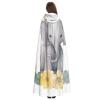 Dwrepo Cute Elephant with Wreath and Little Duck Halloween Hooded Cloak Full Length Adult Vampire Witch Cape for Halloween Cosplay Costumes view 4