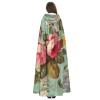 Dwrepo Vintage Floral Flowers Halloween Hooded Cloak Full Length Adult Vampire Witch Cape for Halloween Cosplay Costumes view 4