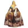 Dwrepo Cute Guinea Pigs Halloween Hooded Cloak Full Length Adult Vampire Witch Cape for Halloween Cosplay Costumes view 1
