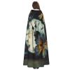 Dwrepo Clock Butterfly Halloween Hooded Cloak Full Length Adult Vampire Witch Cape for Halloween Cosplay Costumes view 4