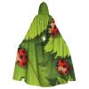 Dwrepo Leaves and Ladybugs Halloween Hooded Cloak Full Length Adult Vampire Witch Cape for Halloween Cosplay Costumes view 1