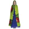 Dwrepo Leaves and Ladybugs Halloween Hooded Cloak Full Length Adult Vampire Witch Cape for Halloween Cosplay Costumes view 2