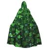 Dwrepo background st patrick's day glitter Halloween Hooded Cloak Full Length Adult Vampire Witch Cape for Halloween Cosplay Costumes view 1