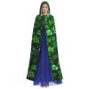 Dwrepo background st patrick's day glitter Halloween Hooded Cloak Full Length Adult Vampire Witch Cape for Halloween Cosplay Costumes view 2