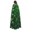 Dwrepo background st patrick's day glitter Halloween Hooded Cloak Full Length Adult Vampire Witch Cape for Halloween Cosplay Costumes view 4