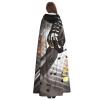 Dwrepo Microphone with Music Notes Halloween Hooded Cloak Full Length Adult Vampire Witch Cape for Halloween Cosplay Costumes view 4
