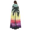 Dwrepo Tropical Palm Tree Halloween Hooded Cloak Full Length Adult Vampire Witch Cape for Halloween Cosplay Costumes view 4