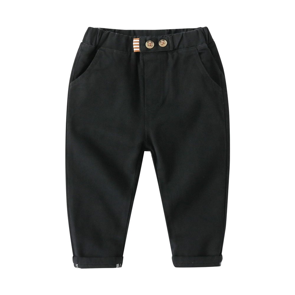 Baby Toddler Pull On Jogger Sweatpants Boys Loose Elastic High Waist Harem Fall Casual Pants with (Black, 12-18 Months)