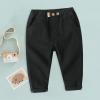 Baby Toddler Pull On Jogger Sweatpants Boys Loose Elastic High Waist Harem Fall Casual Pants with (Black, 12-18 Months) view 2