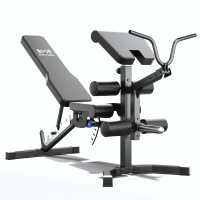 JZOPIDL Adjustable Weight Bench, Heavy Duty Workout Bench Press with Leg Extension and Preacher Pad for Home Gym Fitness, Flat Incline Decline Sit Up Bench