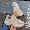 Fashion Wedge Heeled Sneakers for Women,Womens White Platform Sneakers,Casual Slip On Work Shoes Women,Comfortable Lace Up Running Shoes for Women Footwear - Fashion Sneakers for Women (B-Beige, 6) view 4