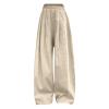 Girls Wide Leg Pants Flowy Loose Pants for Kids Linen Trousers Casual Beach Oversize Toddler Youth (Beige, 13-14 Years) view 1