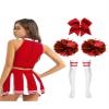 Hedmy Women's 5Pcs Cheer Leader Costume Uniform Cheerleading Dance Halloween Party Outfits Red B Small view 2