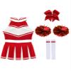 Hedmy Women's 5Pcs Cheer Leader Costume Uniform Cheerleading Dance Halloween Party Outfits Red B Small view 3
