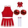 Hedmy Women's 5Pcs Cheer Leader Costume Uniform Cheerleading Dance Halloween Party Outfits Red B Small view 4