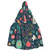 Dwrepo Merry Christmas Tree Halloween Hooded Cloak Full Length Adult Vampire Witch Cape for Halloween Cosplay Costumes view 1